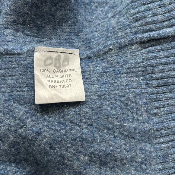 Raffi Women's 100% Cashmere Open Back Collared Sweater - Blue - US S - Picture 5 of 5